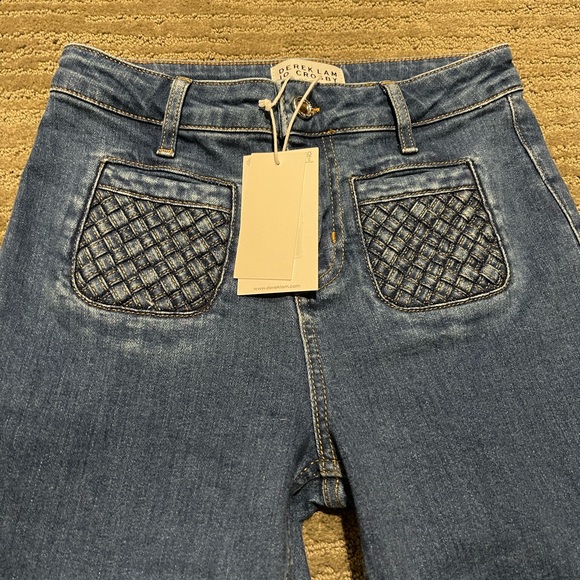 Derek Lam NW with tags Woven Pocket High Rise Flare Jeans size 25 - Picture 3 of 5